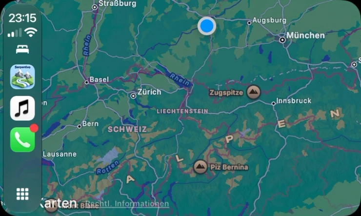 Serpentivo · CarPlay-Testansicht